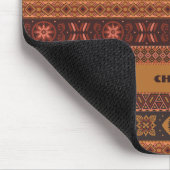 Moderne Terracotta Etnische Tribal Sierpatroon Muismat (Hoek)