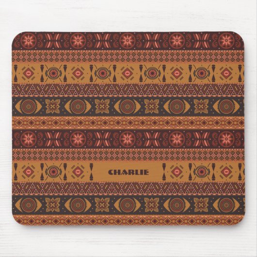 Moderne Terracotta Etnische Tribal Sierpatroon Muismat (Voorkant)