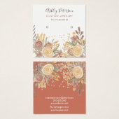 Moderne terracotta floral stud earring display vierkante visitekaartjes (Voorkant /achterkant)