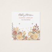 Moderne terracotta floral stud earring display vierkante visitekaartjes (Voorkant)