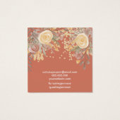 Moderne terracotta floral stud earring display vierkante visitekaartjes (Achterkant)