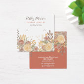 Moderne terracotta floral stud earring display vierkante visitekaartjes (Bureau)