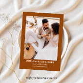 Moderne terracotta foto Boho Pampas gras bruiloft Save The Date