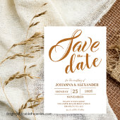 Moderne terracotta foto Boho Pampas gras bruiloft Save The Date