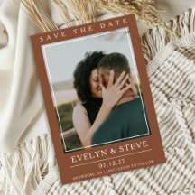 Moderne Terracotta Foto Save the Date