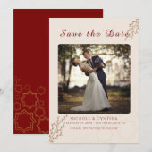 Moderne Terracotta Gebrande Oranje Boho Bruiloft Save The Date (Voorkant / Achterkant)