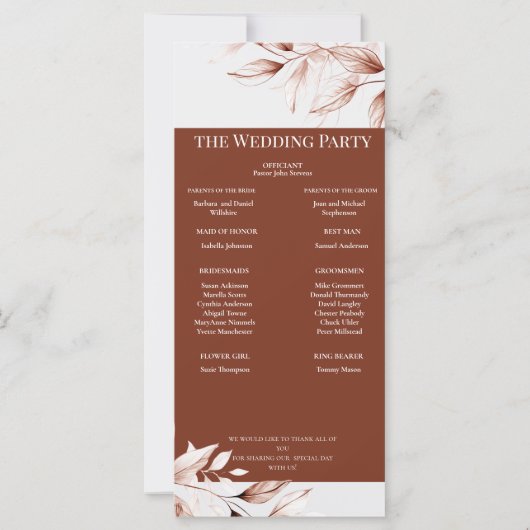 Moderne terracotta geschetst gebladerte (Achterkant)