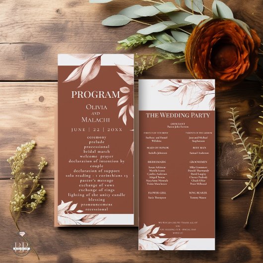 Moderne terracotta geschetst gebladerte