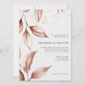 Moderne Terracotta Geschetste Bladerige Gebladerte Kaart (Voorkant)