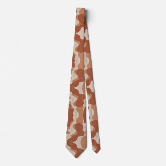Moderne Terracotta Golf Aardetinten Abstract Stropdas (Voorkant)