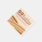 Moderne terracotta & gouden 50e bruiloft Jubileum Servet (Hoek)