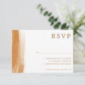Moderne Terracotta Gouden Folie Boho Bruiloft RSVP (Staand voorkant)
