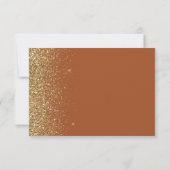 Moderne Terracotta Gouden Glitter RSVP Kaartje (Achterkant)