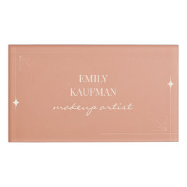 Moderne Terracotta Gradiënt Make-up Artiest Busine Naambadge