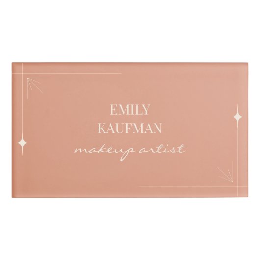 Moderne Terracotta Gradiënt Make-up Artiest Busine Naambadge (Voorkant)