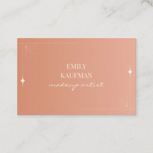 Moderne Terracotta Gradiënt Make-up Artiest Market Klantenkaartje (Voorkant)