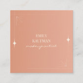 Moderne terracotta gradiënt trendy make-up artiest vierkante visitekaartje (Voorkant)