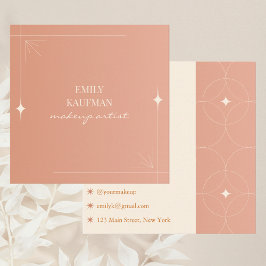 Moderne terracotta gradiënt trendy make-up artiest vierkante visitekaartje