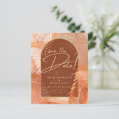 Moderne Terracotta HERFST Bruiloft Save The Date (Staand voorkant)