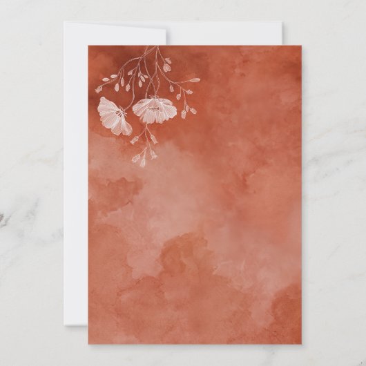 Moderne Terracotta Herfst in Liefde Vrijgezellenfe Kaart (Achterkant)