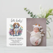 Moderne Terracotta Hondenpuppy Baby Shower Kaart (Staand voorkant)