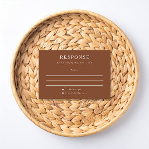 Moderne Terracotta Huwelijksreactie RSVP Kaartje