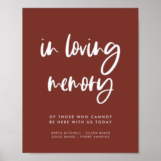 Moderne terracotta 'In liefdevolle herinnering' tr Poster (Voorkant)