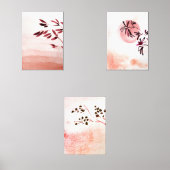 Moderne terracotta Japandi landschappen met takken Muurkunst Sets (Voorkant)