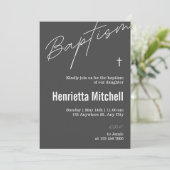 Moderne terracotta kalligrafie doop kaart (Staand voorkant)