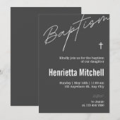 Moderne terracotta kalligrafie doop kaart (Voorkant / Achterkant)