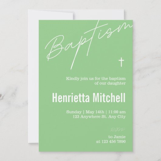 Moderne terracotta kalligrafie doop kaart (Voorkant)