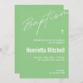 Moderne terracotta kalligrafie doop kaart (Voorkant / Achterkant)