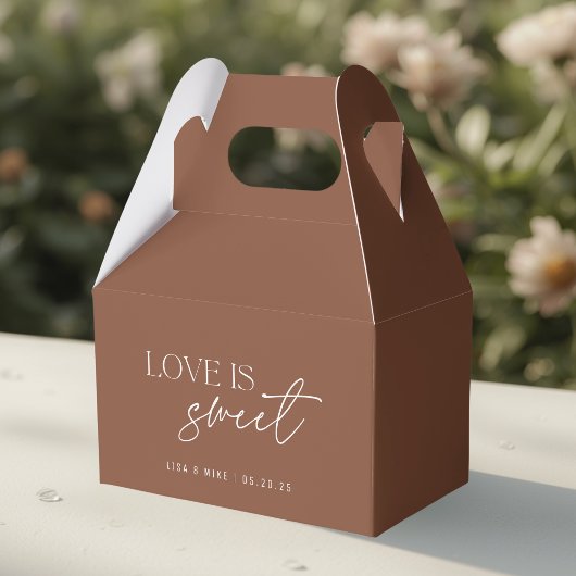 Moderne Terracotta Liefde is Zoet Bruiloft Bedankdoosjes