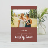 Moderne terracotta Maid of Edelachtbare dank je ka Kaart (Staand voorkant)