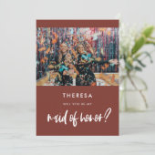 Moderne terracotta Maid of Honor-voorstelkaart Kaart (Staand voorkant)