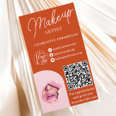 Moderne terracotta make-up logo Qr code 2 foto's Visitekaartje