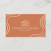 Moderne Terracotta Makelaar Visitekaartje (Voorkant)