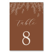 Moderne Terracotta Minimal Leaves Wedding Kaart (Achterkant)