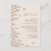 Moderne Terracotta Minimale Bladeren Trouwdetails Informatiekaartje (Voorkant)