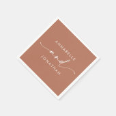 Moderne terracotta minimale hedendaagse bruiloft servet (Hoek)