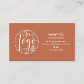 Moderne terracotta minimalistische logo dank u visitekaartje (Voorkant)
