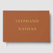 Moderne Terracotta Minimalistische Wedding Gold Gastenboek (Voorkant)