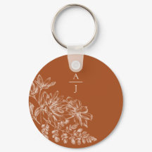Moderne Terracotta Monogram Bloem