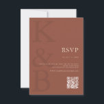 Moderne Terracotta Monogram Minimalistische Huweli RSVP Kaartje<br><div class="desc">Creëer uw eigen gepersonaliseerde bruiloft RSVP-kaarten met moderne monogram typografie en minimalistisch grafisch ontwerp in terracotta kleur.</div>