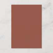 Moderne Terracotta Monogram Minimalistische Trouwk Informatiekaartje (Achterkant)
