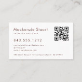 Moderne Terracotta Monogram QR Code Professioneel Visitekaartje (Achterkant)
