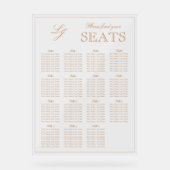 Moderne Terracotta Monogram Script Trouwstoel Acryl Bord (Voorkant)