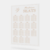 Moderne Terracotta Monogram Script Trouwstoel Acryl Bord (Hoek)