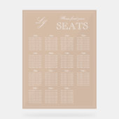 Moderne Terracotta Monogram Script Trouwstoel Acryl Bord (Voorkant)