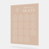 Moderne Terracotta Monogram Script Trouwstoel Acryl Bord (Hoek)